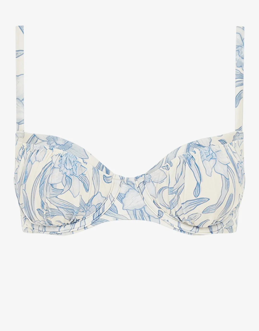 Daffodil Poolside Balconette Bikini Top - Blue Print