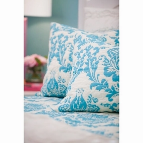 Damask Teal Standard Sham pillowcases,cotton pillow covers,bed linen
