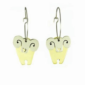 Dancing Ram Mixed Metals Hoop Earrings