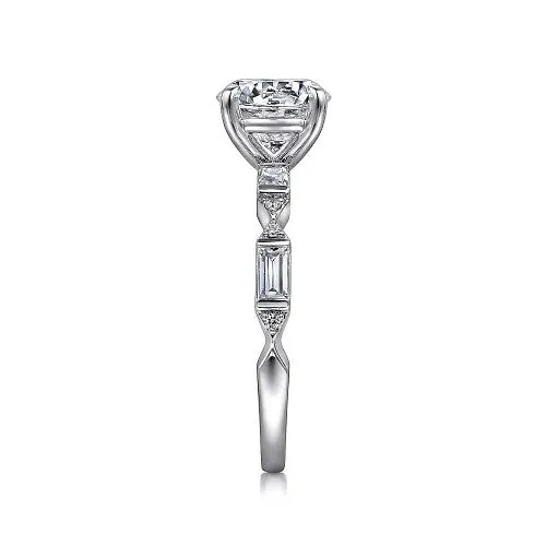 Dariella - 14K White Gold Round Diamond Engagement Ring (Setting Only)
