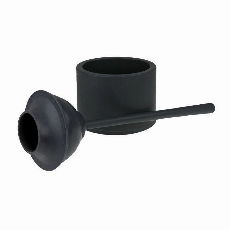 Dark Gray Toilet Plunger Set with Holster