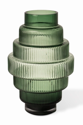 Dark Green Glass Vase S | Pols Potten Steps Vase,Glass Vase