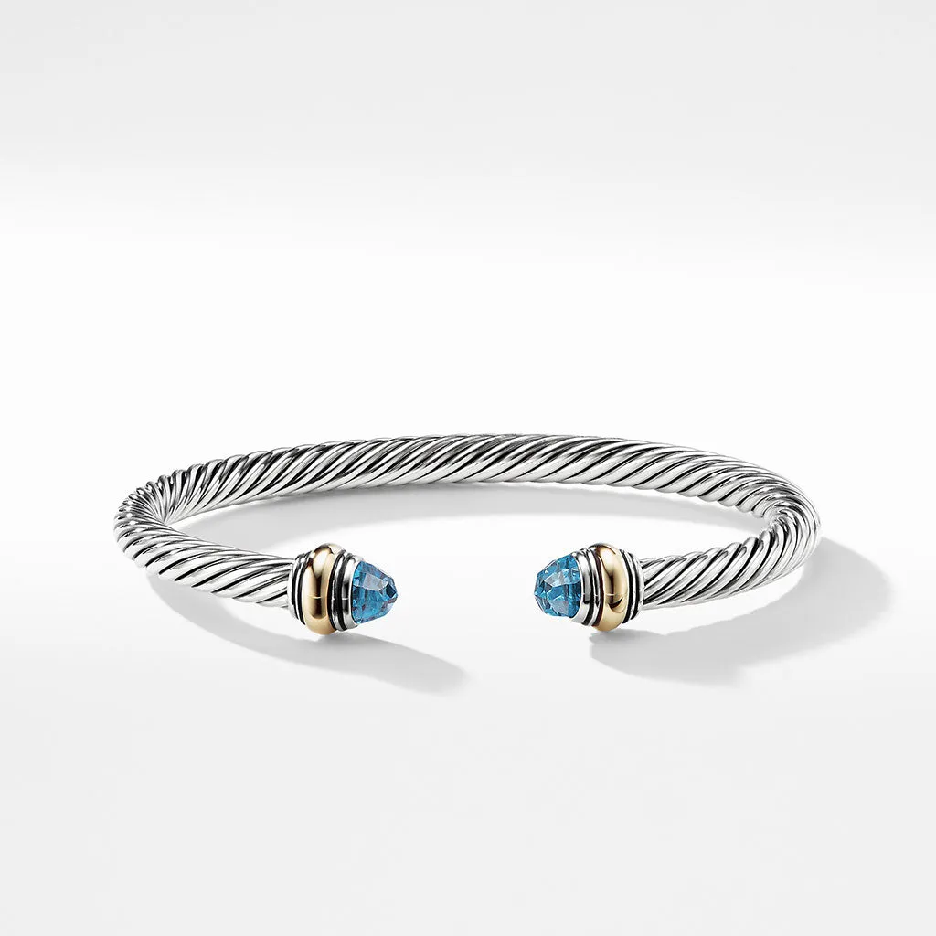 David Yurman Cable Classic Bracelet with Blue Topaz