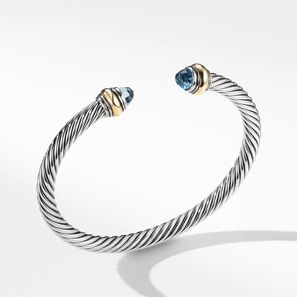 David Yurman Cable Classic Bracelet with Blue Topaz