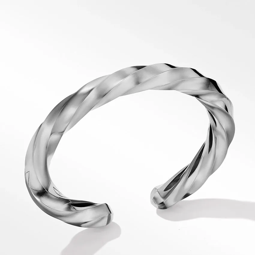 David Yurman Cable Edge Cuff Bracelet in Recycled Sterling Silver