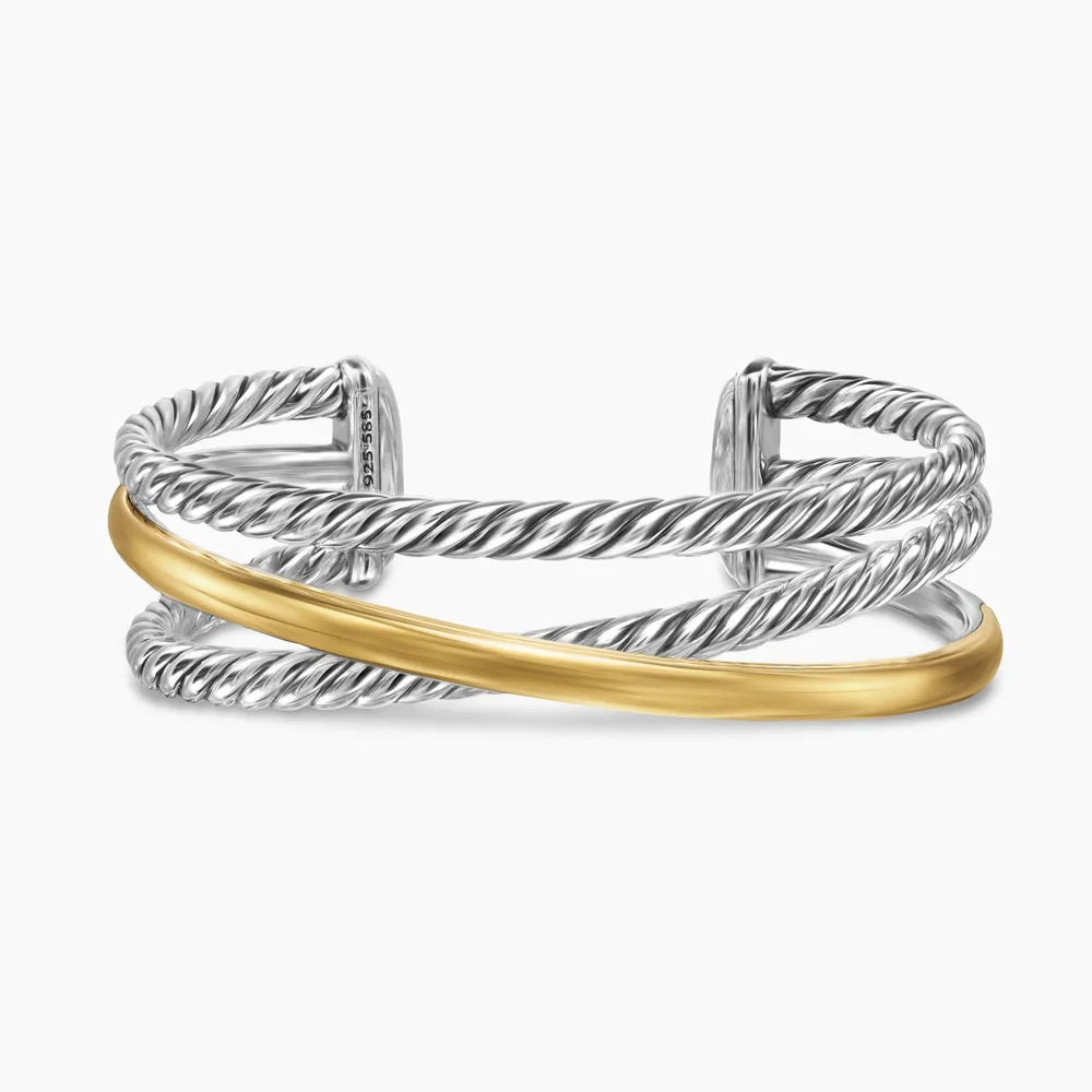 David Yurman Crossover Three Row Cuff Bracelet
