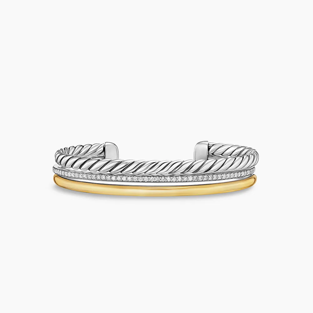 David Yurman Mercer  Three Row Cuff Bracelet