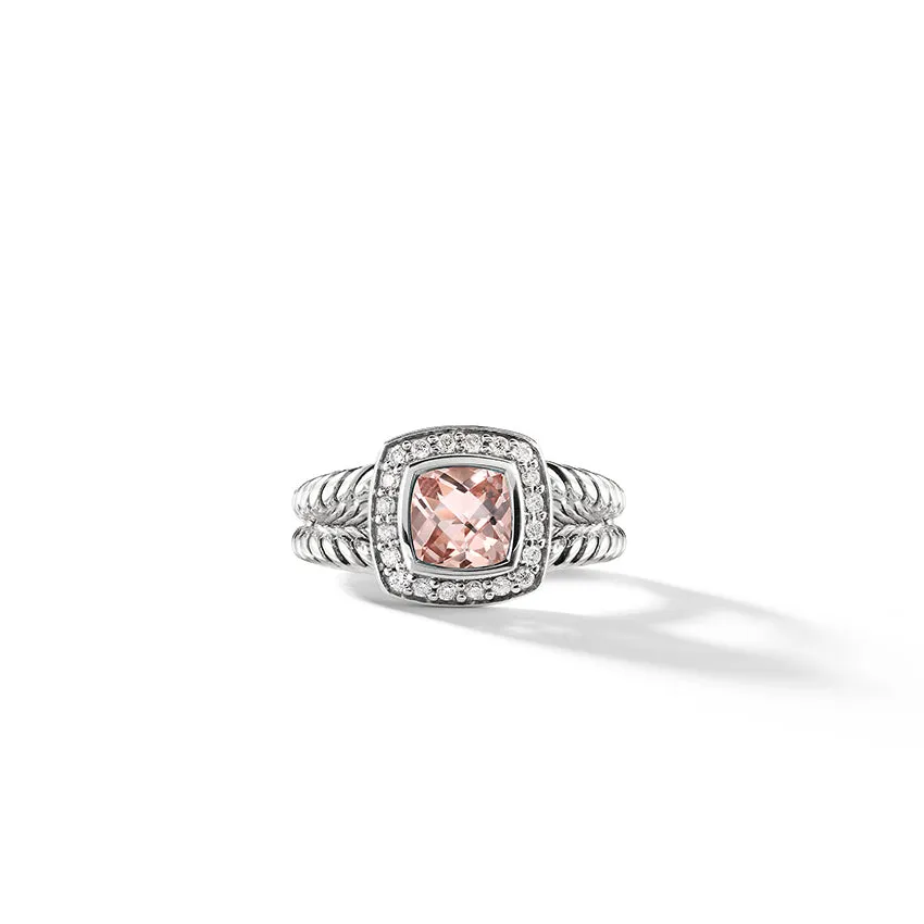 David Yurman Petite Albion Ring with Morganite and Pav Diamonds