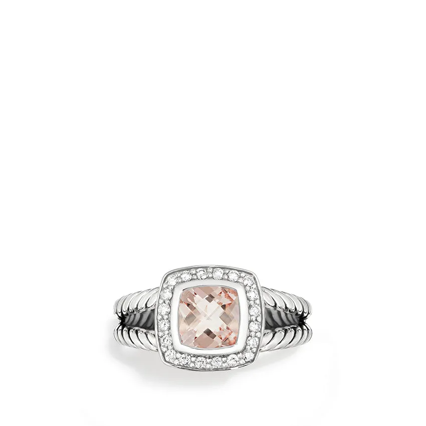 David Yurman Petite Albion Ring with Morganite and Pav Diamonds