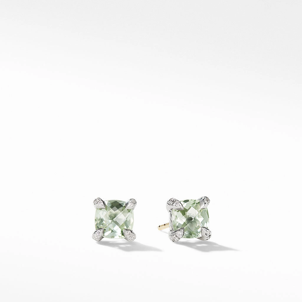David Yurman Chatelaine Stud Earrings with Prasiolite