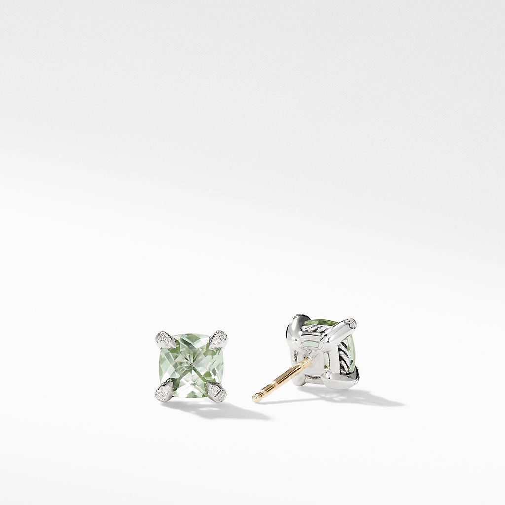 David Yurman Chatelaine Stud Earrings with Prasiolite