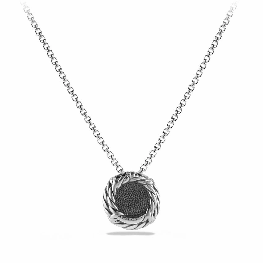 David Yurman Chtelaine Pendant Necklace with Blue Topaz