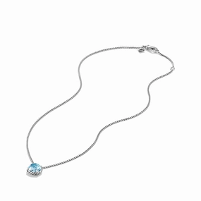 David Yurman Chtelaine Pendant Necklace with Blue Topaz