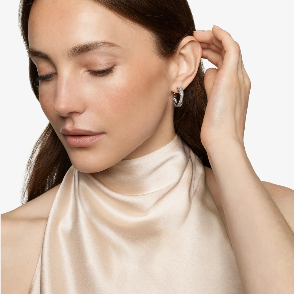 David Yurman Crossover Hoop Earrings
