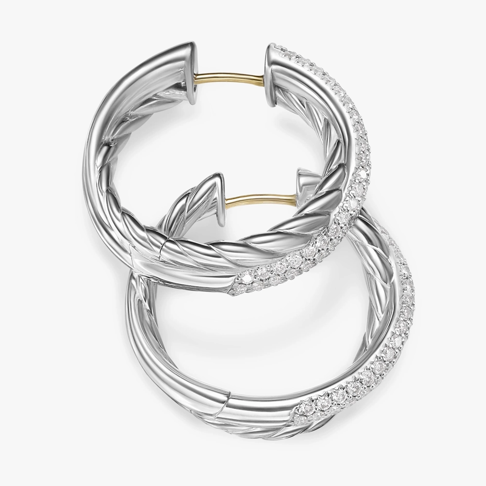 David Yurman Crossover Hoop Earrings