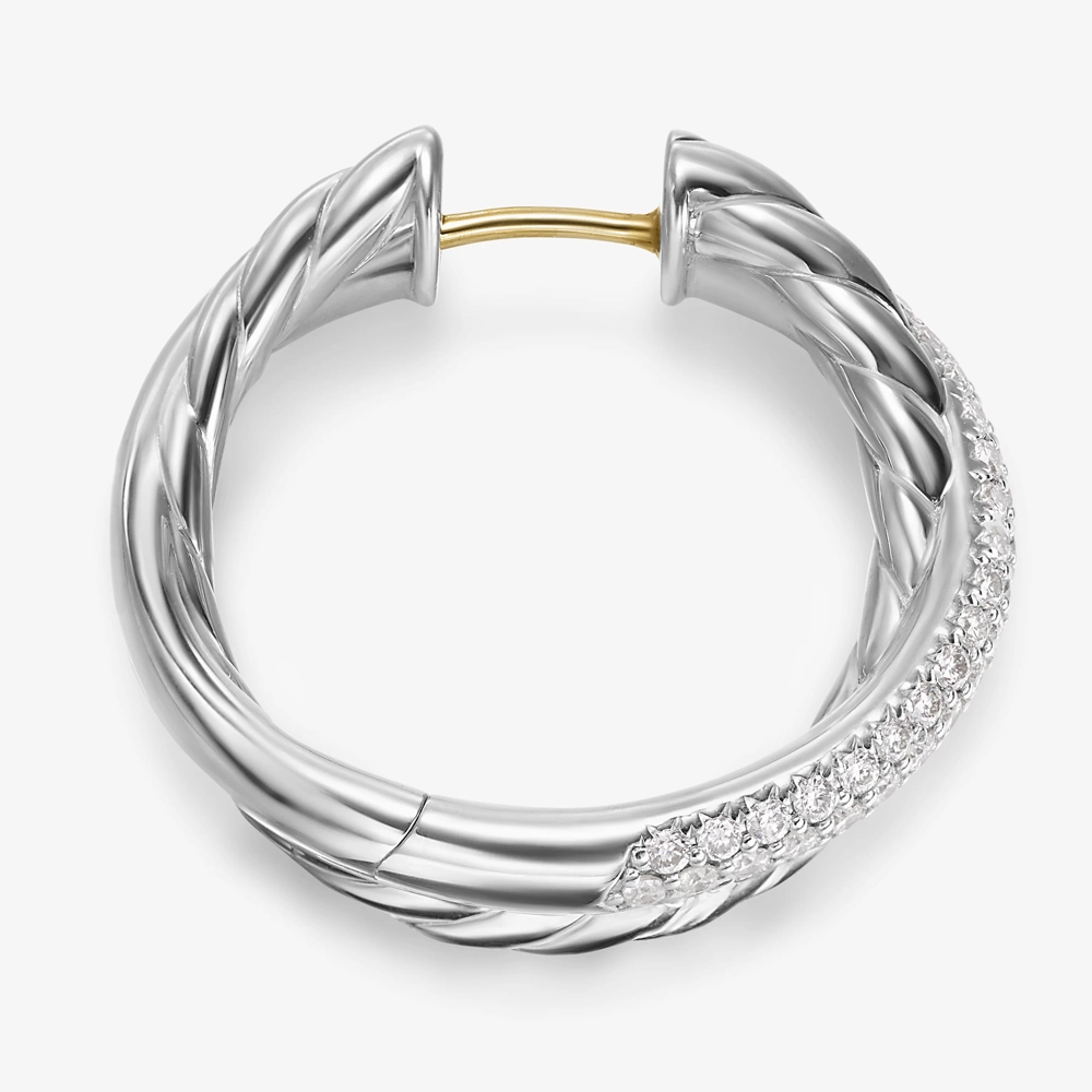 David Yurman Crossover Hoop Earrings