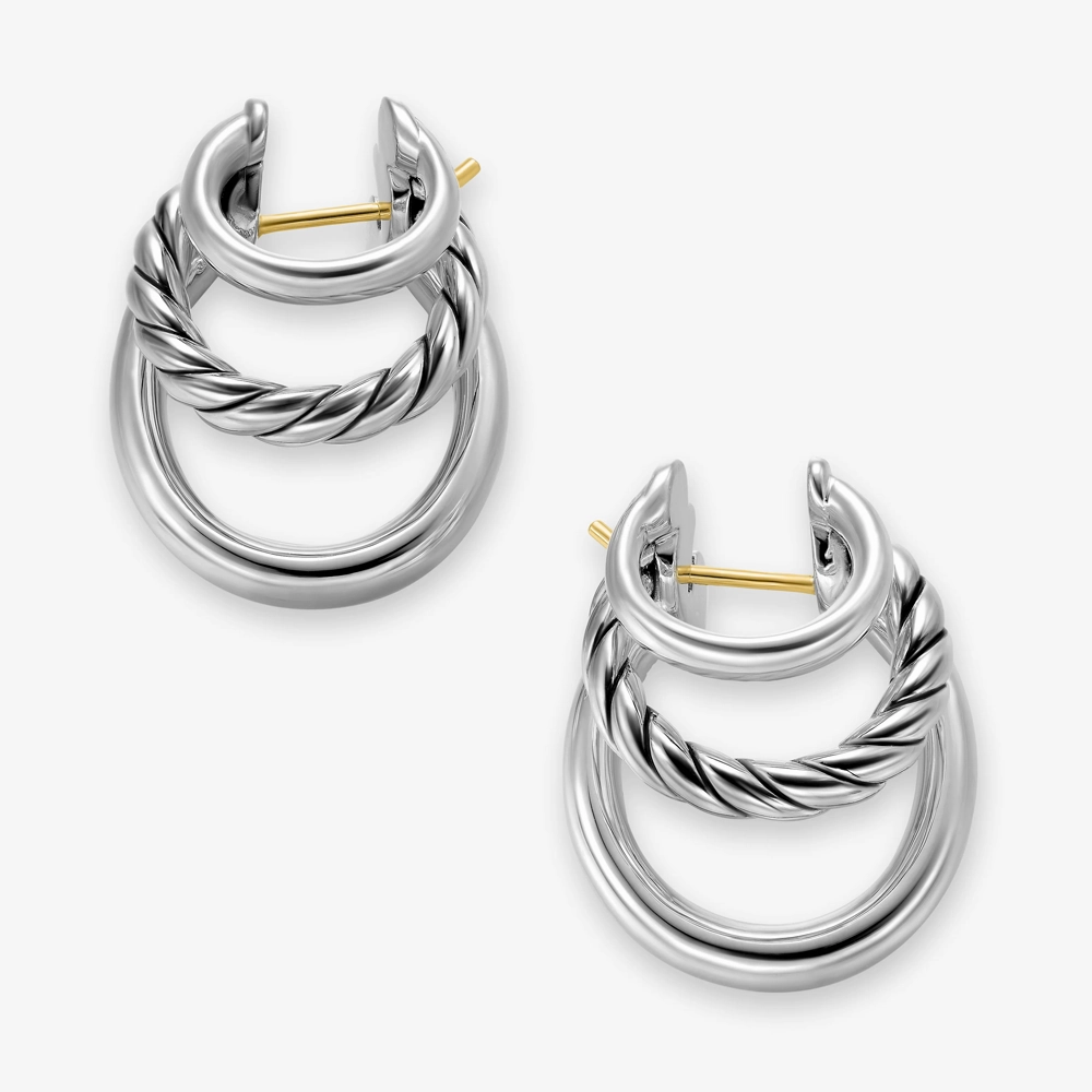 David Yurman DY Mercer Three Row Hoop Earrings