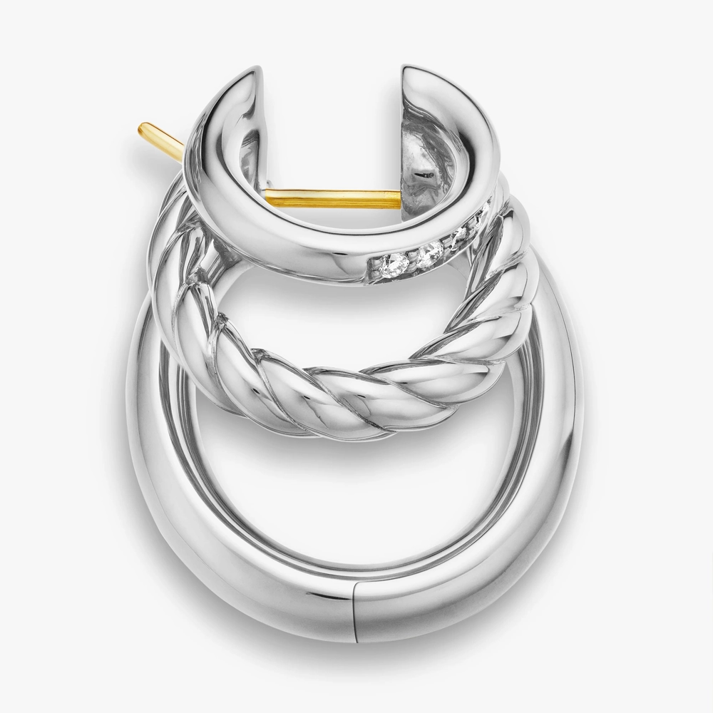 David Yurman DY Mercer Three Row Hoop Earrings