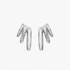 David Yurman DY Mercer Three Row Hoop Earrings