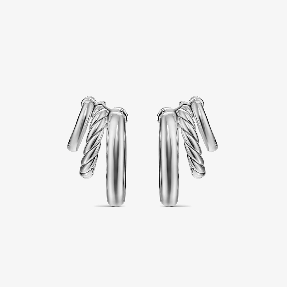 David Yurman DY Mercer Three Row Hoop Earrings