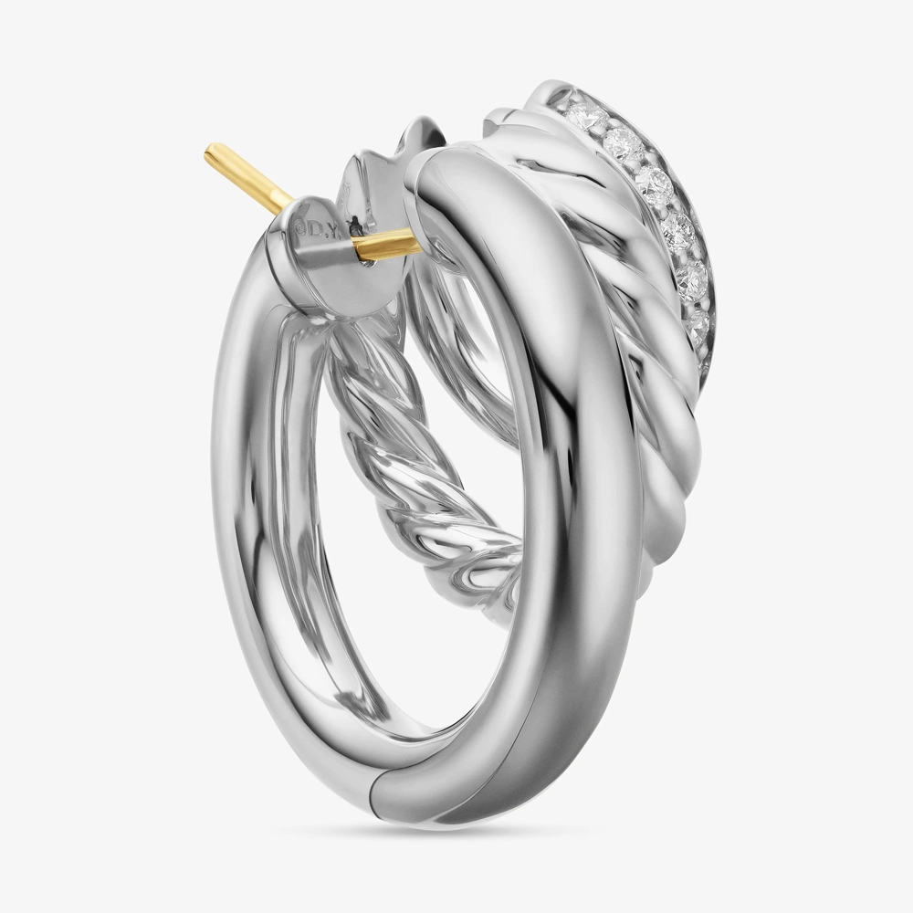 David Yurman DY Mercer Three Row Hoop Earrings