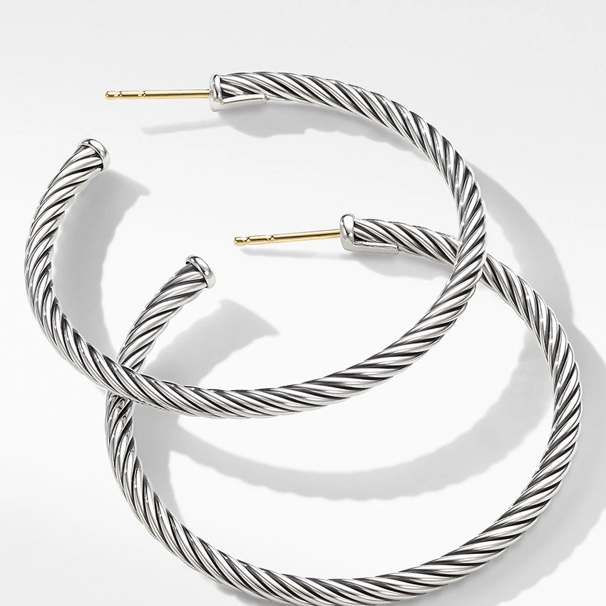 David Yurman Medium Cable Hoop Earrings