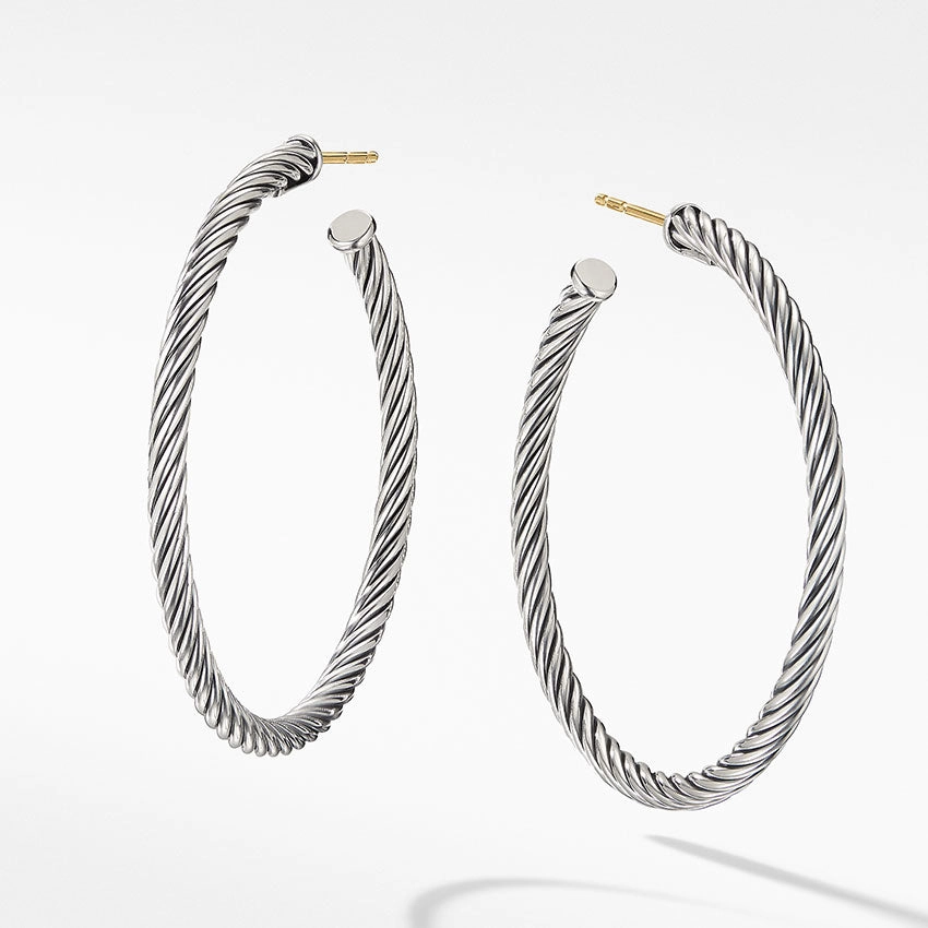 David Yurman Medium Cable Hoop Earrings