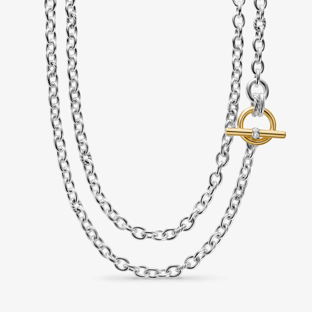 David Yurman Mercer Double Row Toggle Chain Necklace