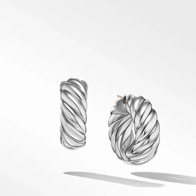 David Yurman Sculpted Cable Hoop Earrings in Sterling Silver