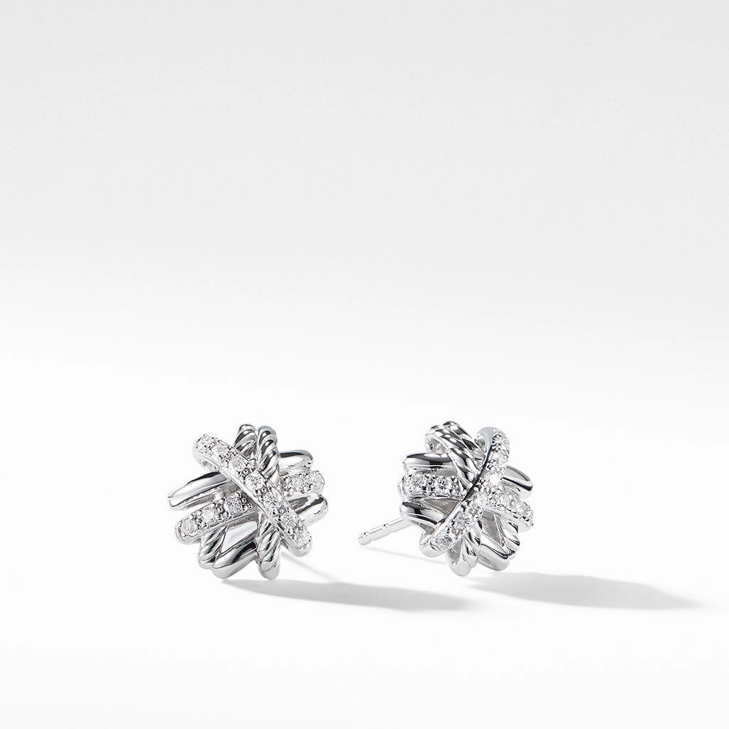 David Yurman The Crossover Collection Earrings with Diamonds