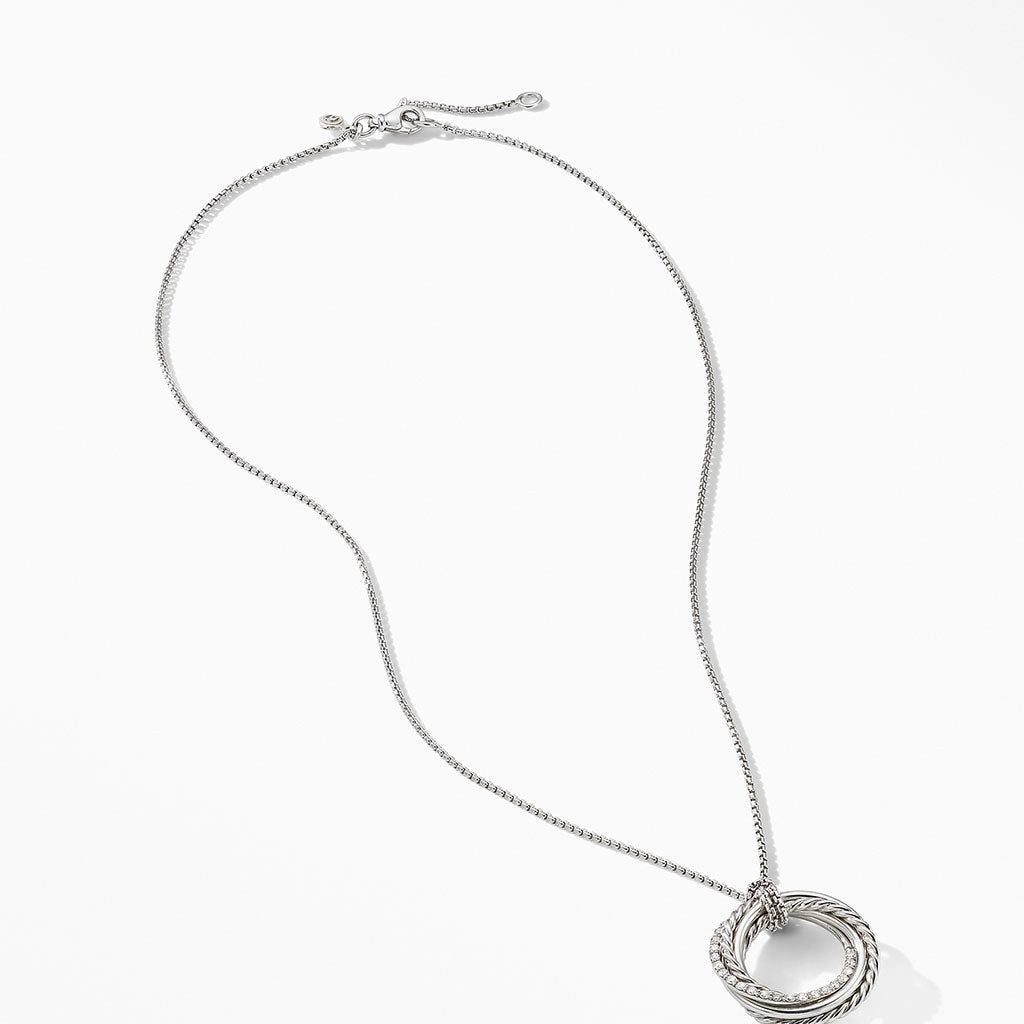 David Yurman The Crossover Collection Pendant Necklace with Diamonds