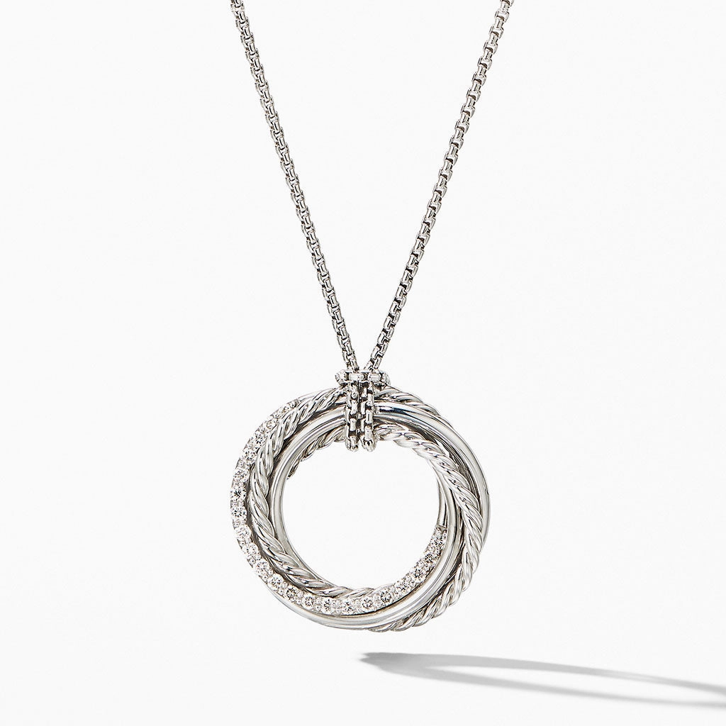 David Yurman The Crossover Collection Pendant Necklace with Diamonds