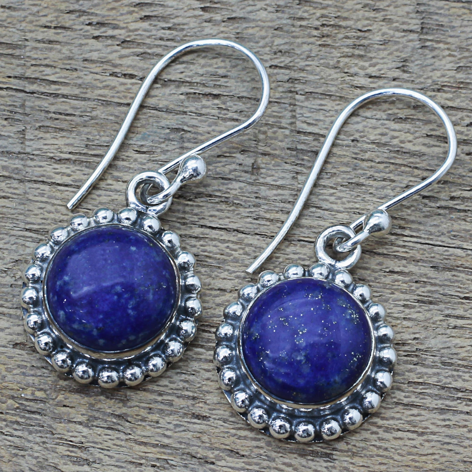 Deep Blue Majesty Lapis Lazuli and Sterling Silver Gemstone Dangle Earrings
