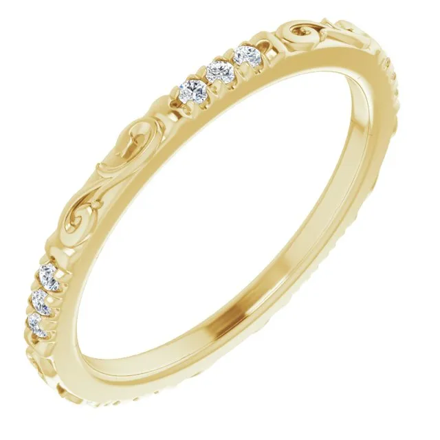 Delicate Stackable Infinity Diamond Eternity Band