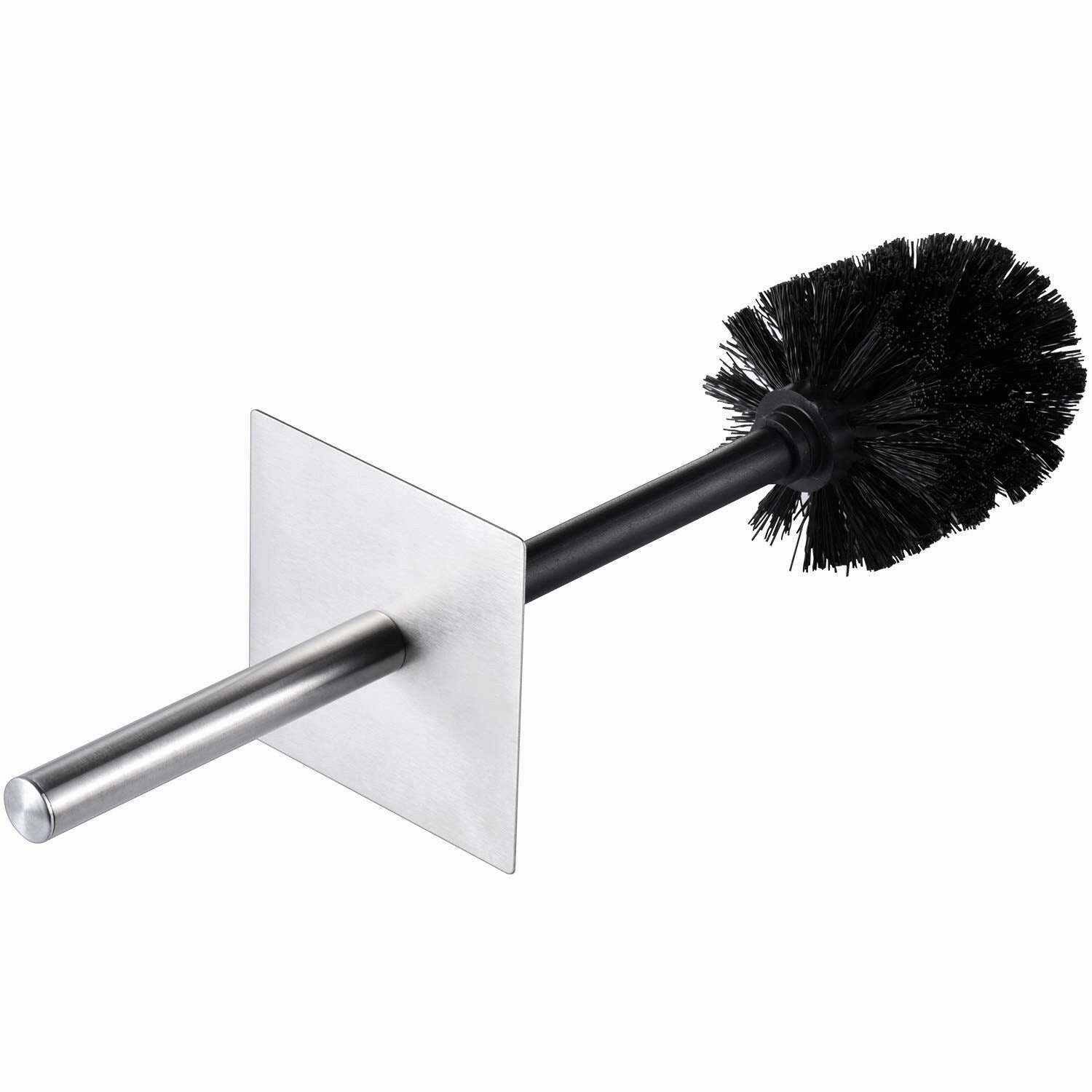 Deluxe Toilet Bowl Brush with Stainless Steel Handle and 100% Bamboo Wooden Holder Cleaning Supplies for Toilet Cleaning (Tall)