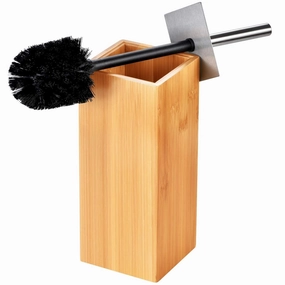 Deluxe Toilet Bowl Brush with Stainless Steel Handle and 100% Bamboo Wooden Holder Cleaning Supplies for Toilet Cleaning (Tall) Toilet Brush,Bathroom Cleaner