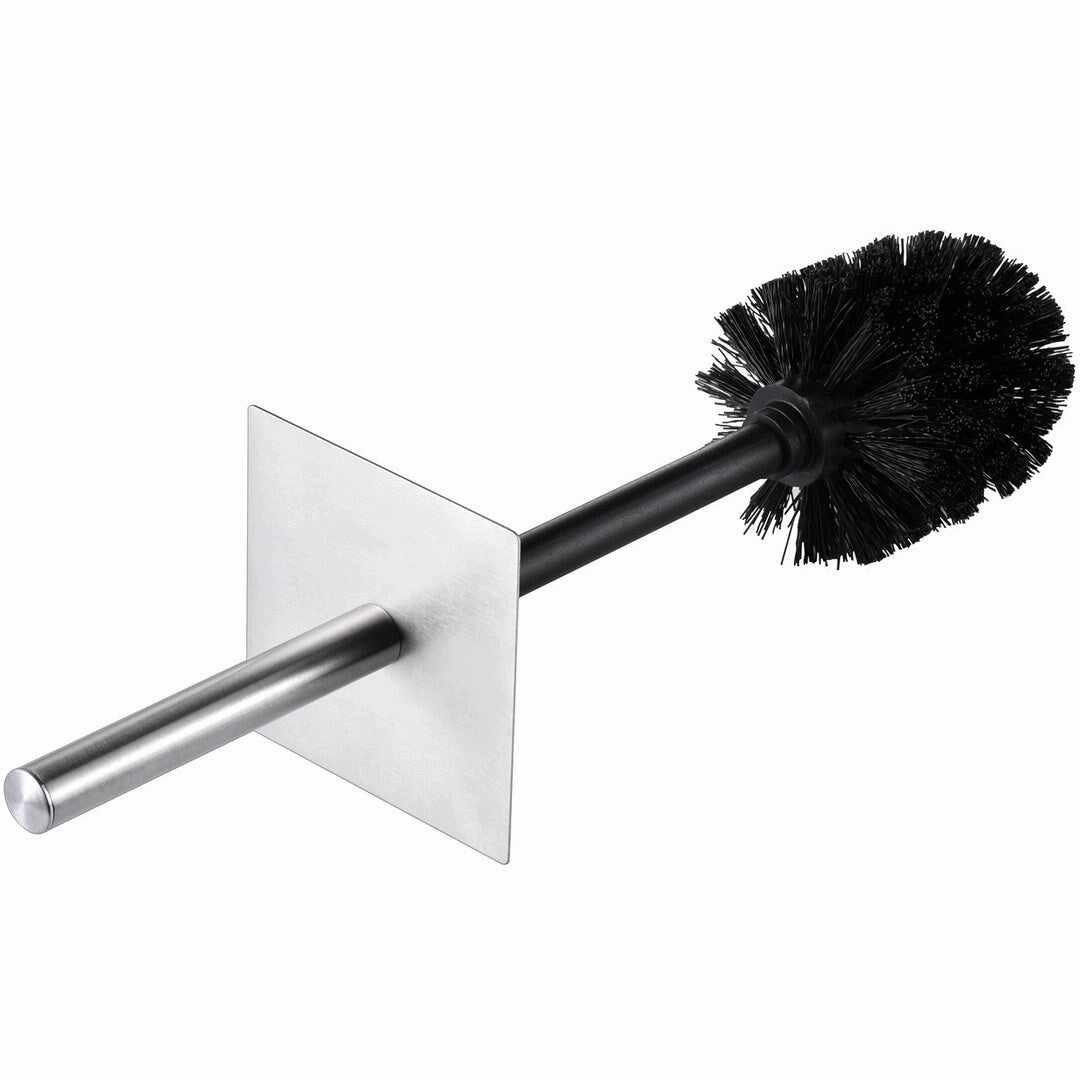 Deluxe Toilet Bowl Brush with Stainless Steel Handle and 100% Bamboo Wooden Holder Cleaning Supplies for Toilet Cleaning (Tall)