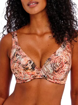 Desert Cat High Apex Bikini Top - Sunset
