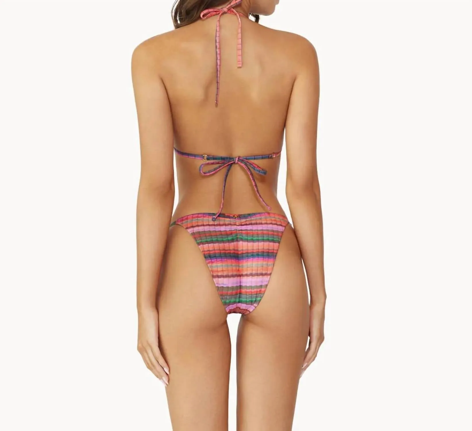 Detail Tri Top Bikini In Jetty Stripe