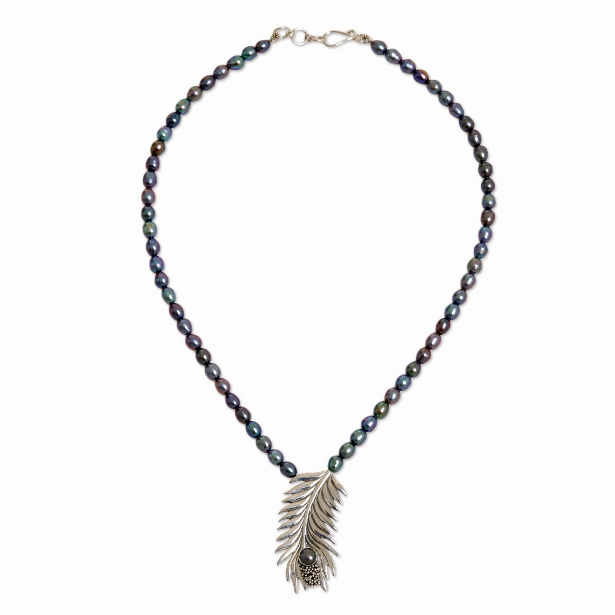 Dewdrops Black Pearl Silver Choker Necklace