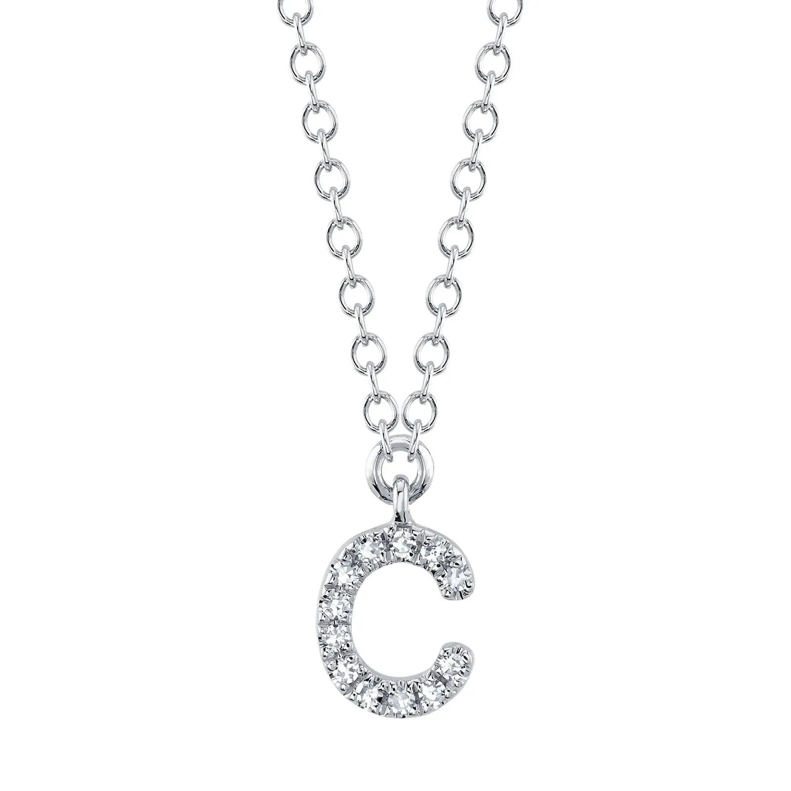 Diamond Initial Pendant - Letter C