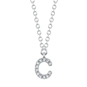 Diamond Initial Pendant - Letter C