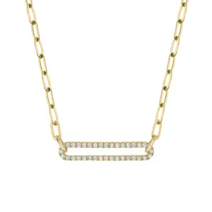 Diamond Paperclip Link Necklace