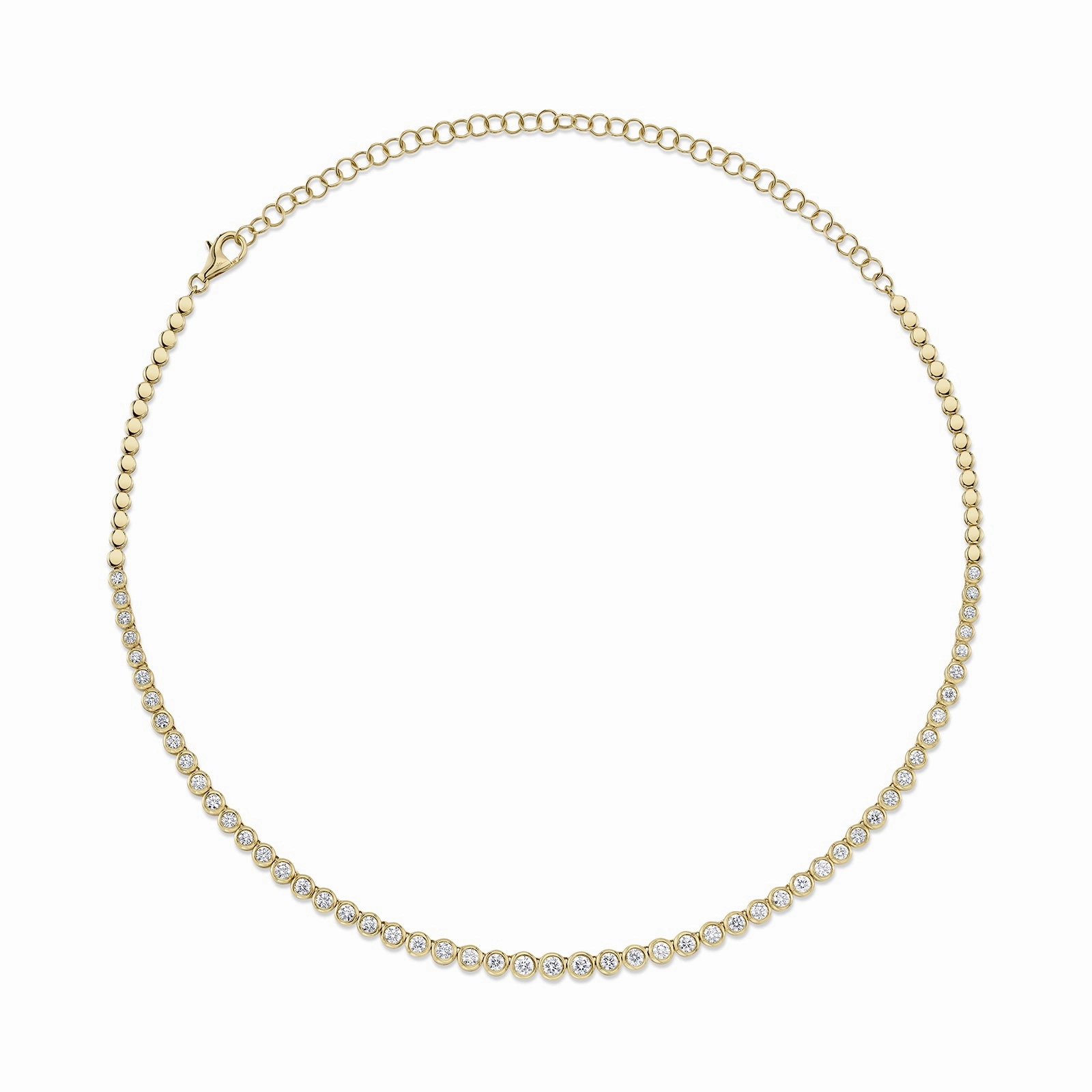 Diamond Bezel Tennis Necklace