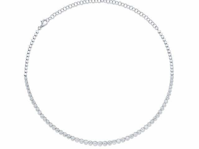 Diamond Bezel Tennis Necklace