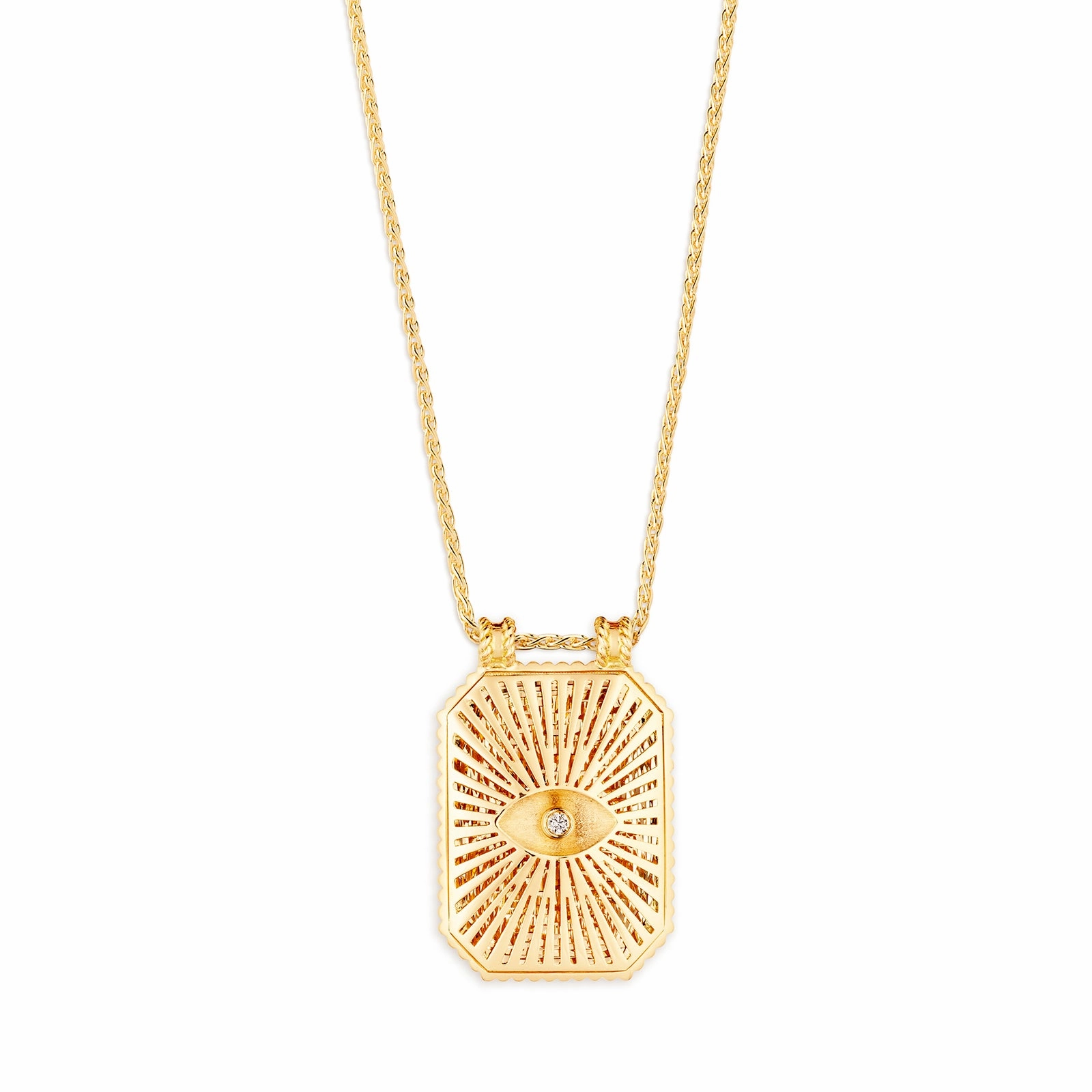 Diamond Evil Eye Scapular Pendant