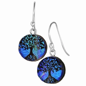 Dichroic Glass Tree Of Life Earrings