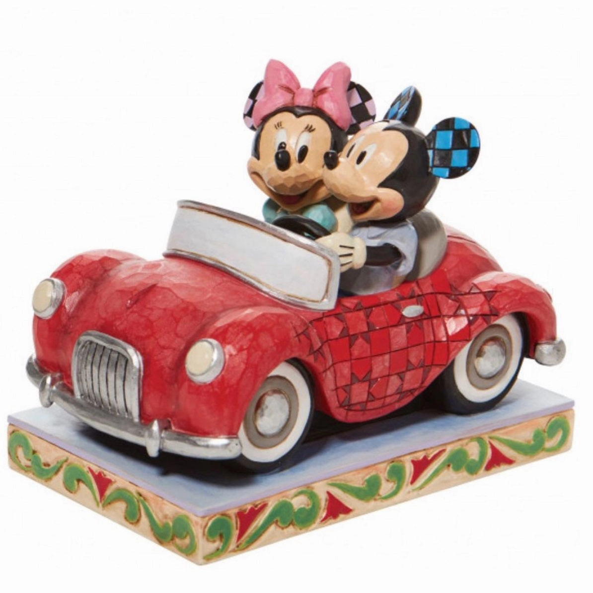 Disney Jim Mickey and Minnie in Red Car Cruise in Style Hallmark Exclusive Figurine Decorative Mirror,Home Decor Mirror