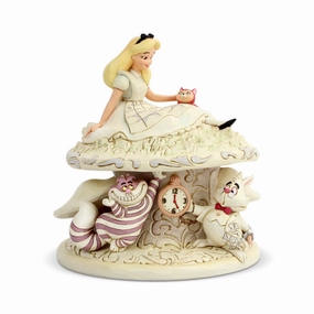 Disney Jim Shore Alice in Wonderland in Woodland White Decorative Mirror,Home Decor Mirror