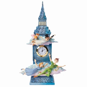 Disney Jim Shore Peter Pan with Wendy and Kids Clock 10.25" Time to Find Neverland Decorative Mirror,Home Decor Mirror